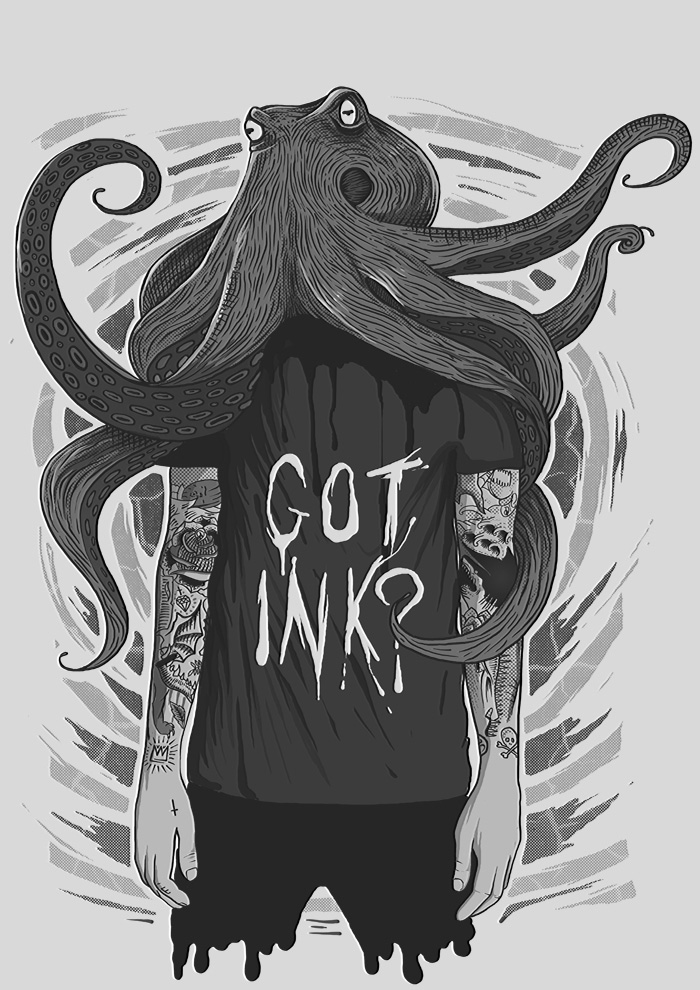 Serpent & Co Got ink Illustration by Daniel Sawyer Merch Design – Print Design